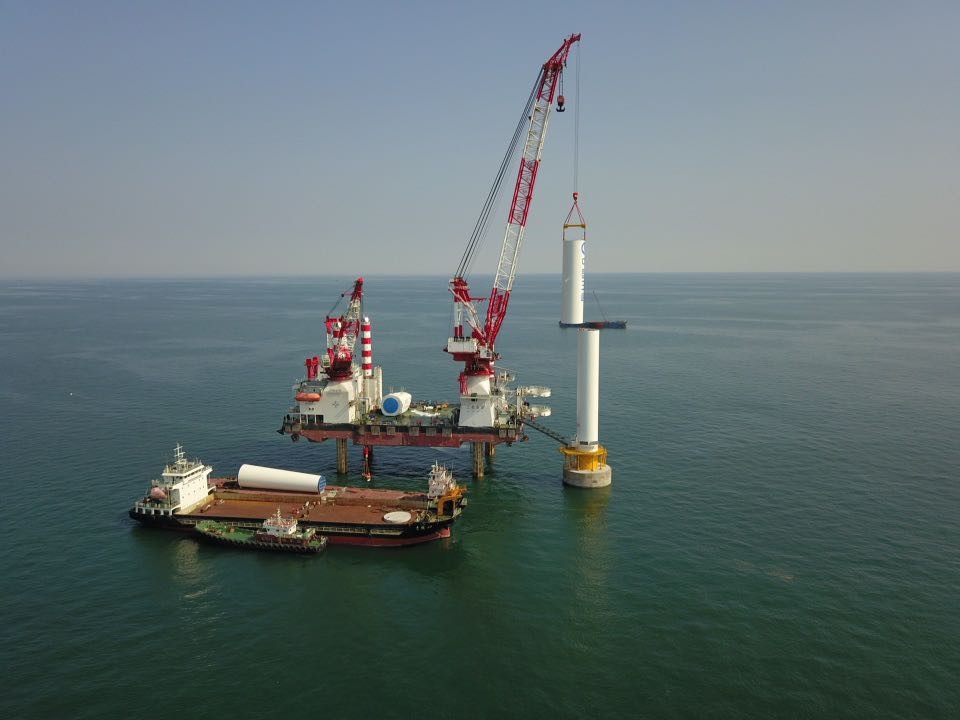 大连庄河海上风电项目——塔筒安装