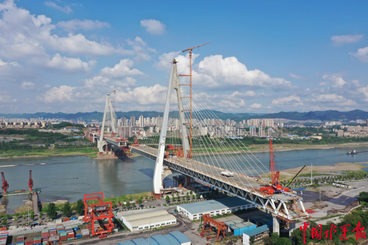 世界最大跨径公轨两用钢桁梁斜拉桥02水滴形重庆白居寺长江大桥建成