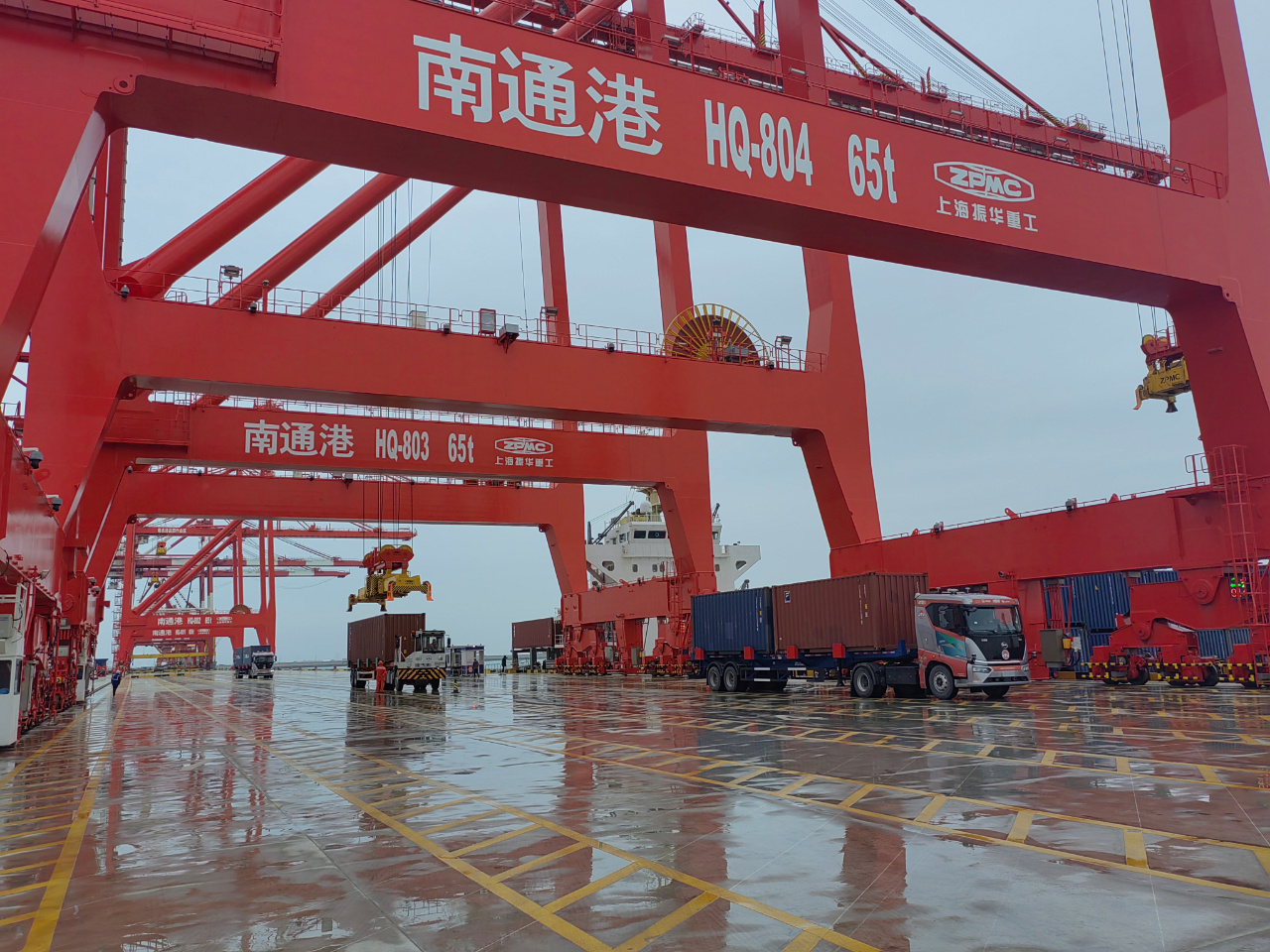 南通吕四起步港区首条集装箱国际航线开通